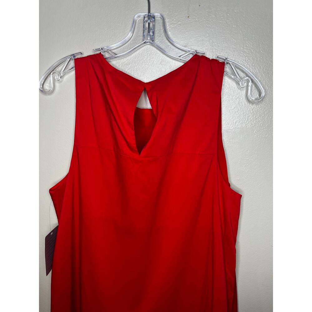 MELLODAY Bright Orange Sleeveless Tiered Prarie Maxi Dresss Size L - Picture 7 of 9